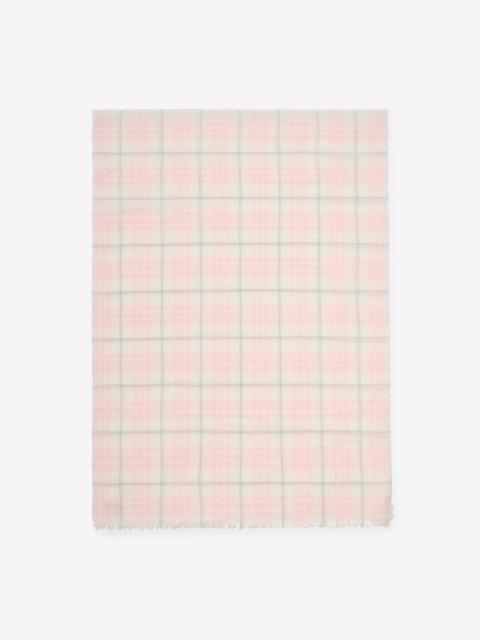 Burberry Wide Check Wool Silk Blend Scarf