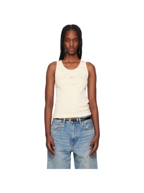 Maison Kitsuné Beige Baby Fox Patch Ribbed Tank Top