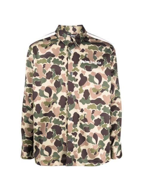camouflage-print track shirt