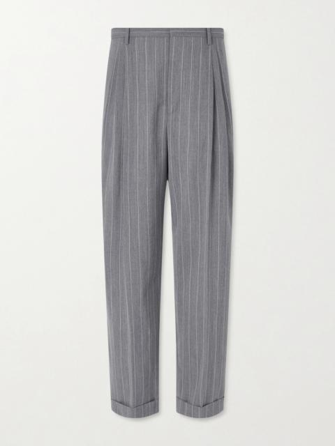 Bottega Veneta Tapered-Leg Pinstriped Wool Trousers