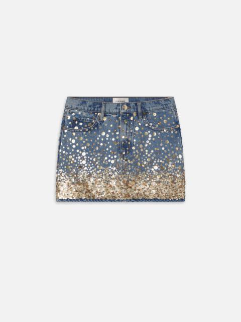 FRAME The Atelier Champagne Skirt in Gold Embellished