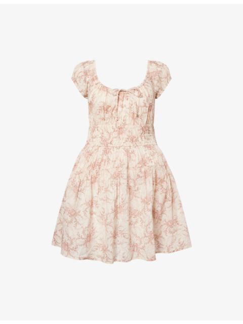 PAIGE Rosewood Floral Cotton Mini Dress