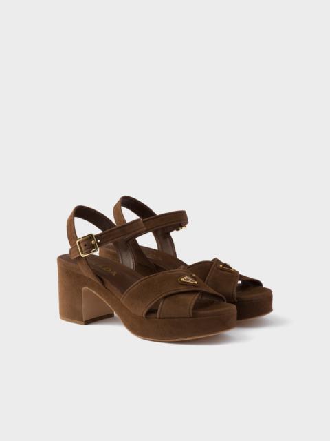 Prada Suede platform sandals