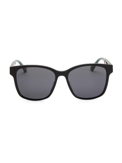 GUCCI Men's 56MM Unisex Acetate Sunglasses - Black