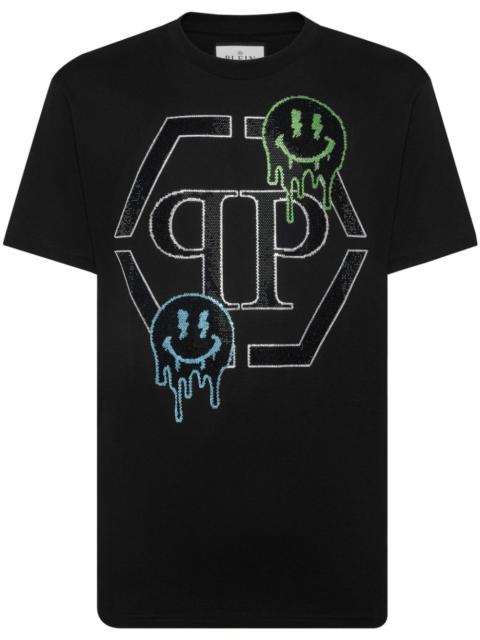 PHILIPP PLEIN embellished-smile cotton T-shirt