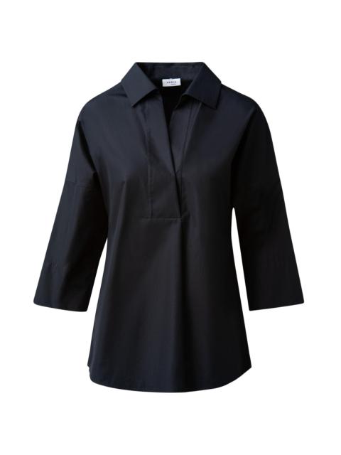 AKRIS Women's Elements Cotton Kimono Blouse - Black