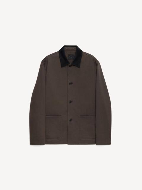 Theory Four-Button Jacket in Moonsoft Cotton