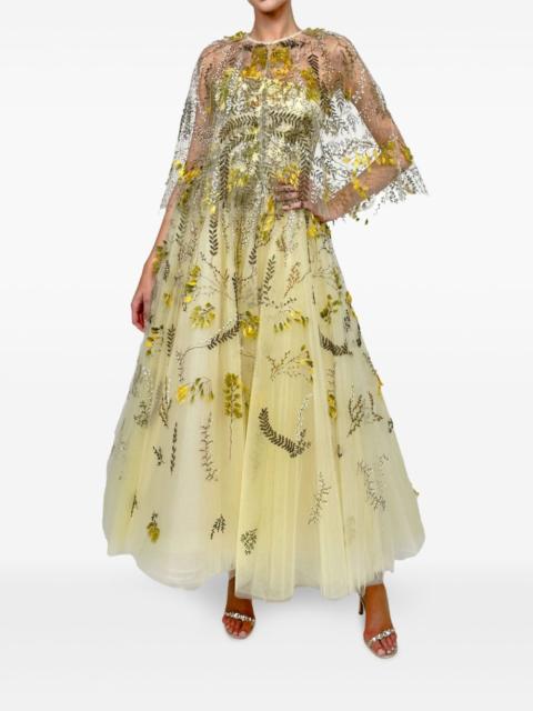 Monique Lhuillier floral-embroidered dress