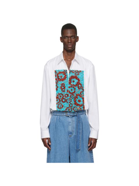 Dries Van Noten White Sequinned Shirt