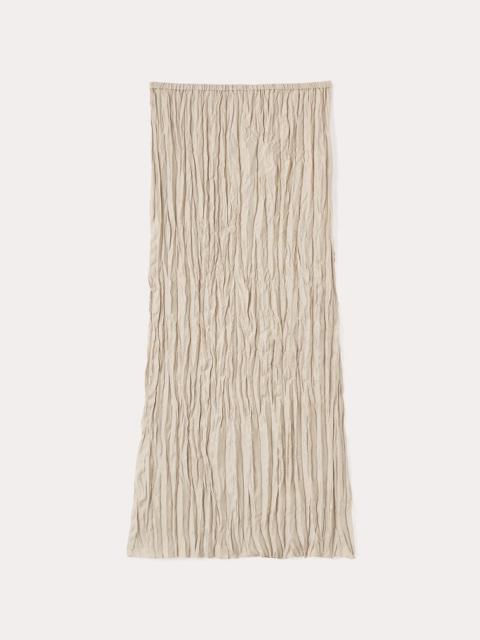 Crinkled silk midi skirt overcast beige