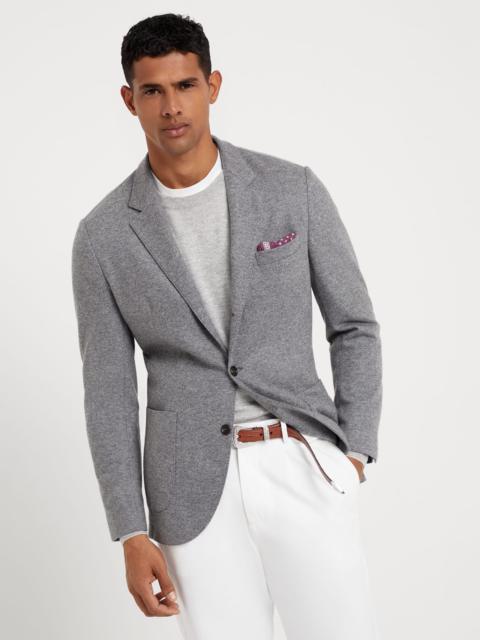 Cashmere jersey blazer with patch pockets