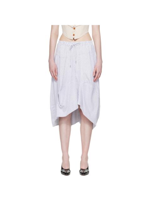 Vivienne Westwood White & Blue Aerodrome Midi Skirt