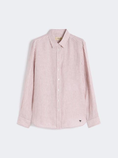 WEEKEND Max Mara Striped linen canvas shirt - ANTIQUE ROSE