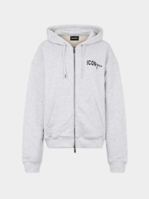 DSQUARED2 ICONIQUE BOYFRIEND FIT ZIPPED HOODIE