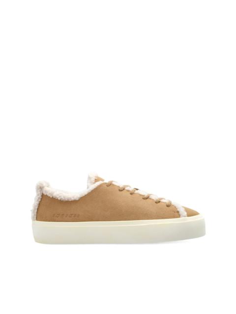 INUIKII shearling-trimmed suede sneakers