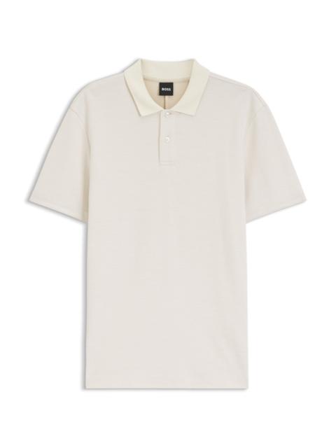 BOSS POLO SHIRT IN COTTON AND WOOL