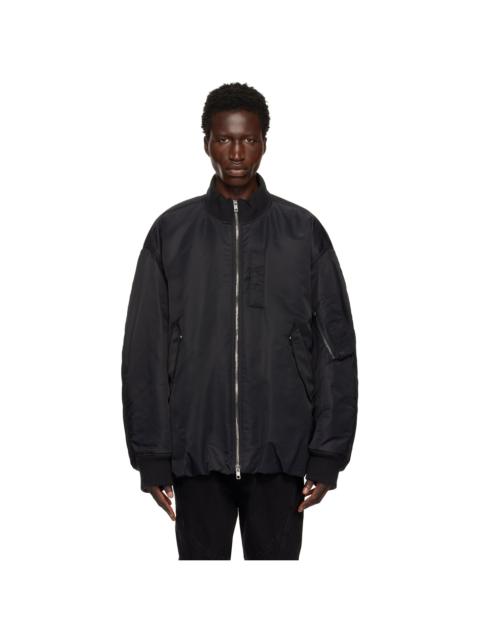 Wooyoungmi Black Over Fit MA-1 Bomber Jacket