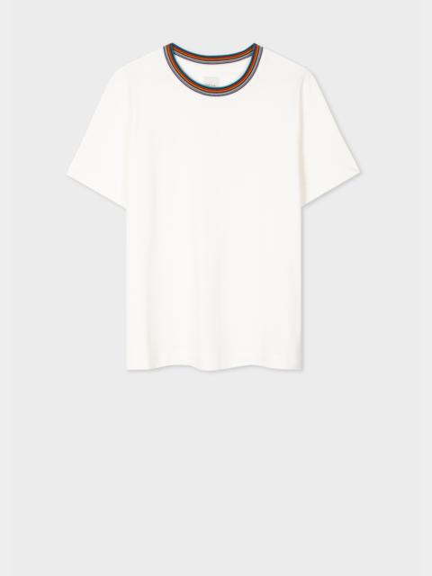 Paul Smith Women's White Cotton 'Signature Stripe' T-Shirt