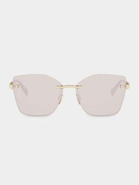 BVLGARI Tubogas 59mm Metal Square Sunglasses