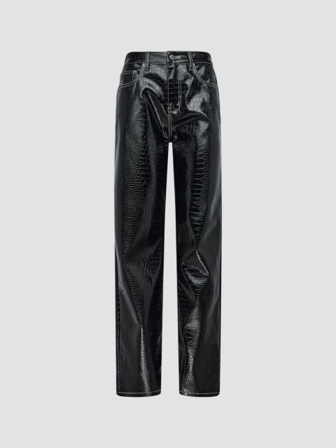 Ksubi Women's Pinup Patent Croc-Embossed Faux Leather Pants - Black