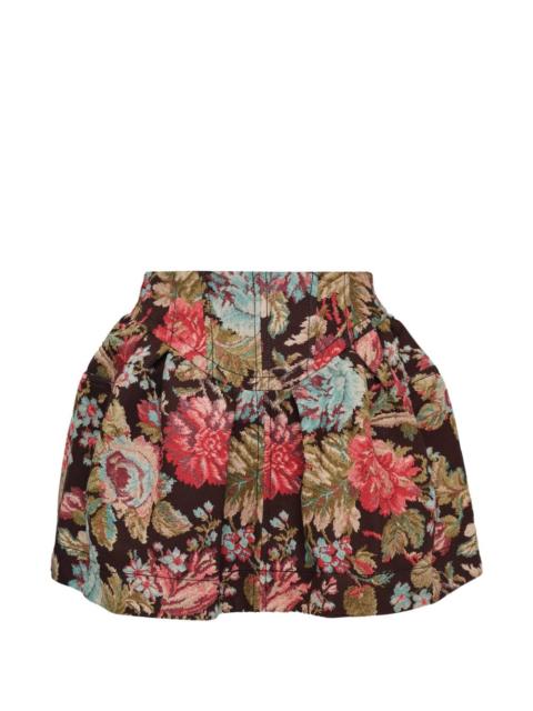OPEN YY floral-print wired skirt