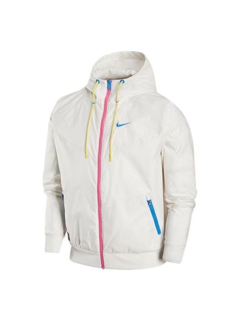 Nike Woven Sports Hooded Windbreaker Jacket 'White' FJ7680-030