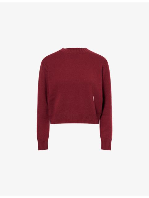 Sporty & Rich Regular-Fit Embroidered-Logo Cashmere-And-Wool Jumper