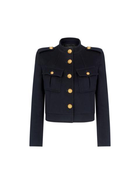 WOOL AND CASHMERE BLEND MILITARY CHASSEUR JACKET