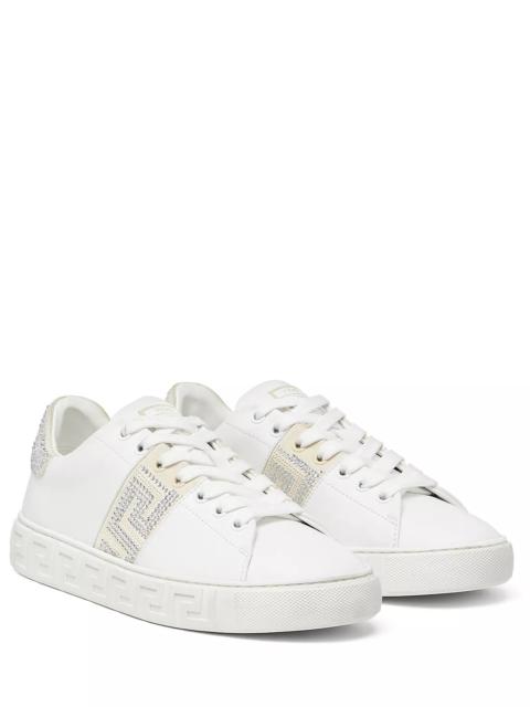 VERSACE Women's Embellished Lace Up Sneakers