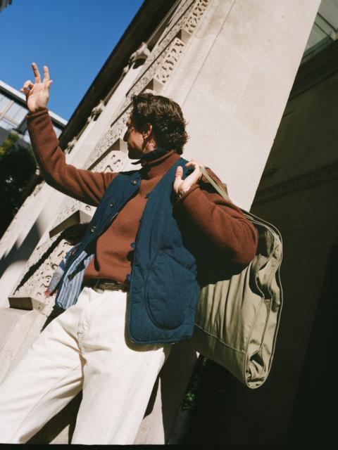 Drake's Indigo Cotton Wadded Vest