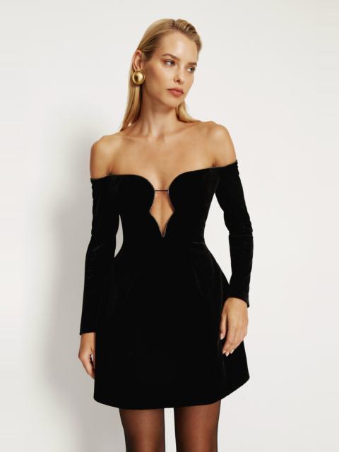 BARDOT Luvia Velour Hourglass Dress In Black