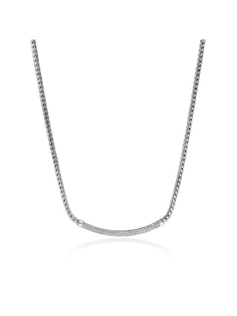 JOHN HARDY JH Essential Pavé Necklace, Sterling Silver, Diamonds, 2.5MM