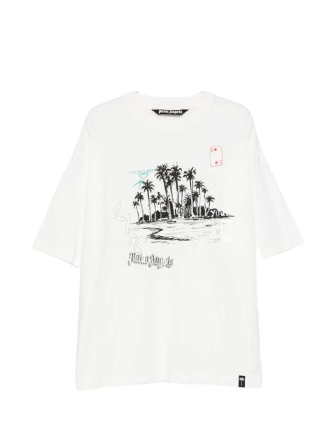 Palm Angels Palm Angels Graphic-print Rhinestone-embellished T-shirt