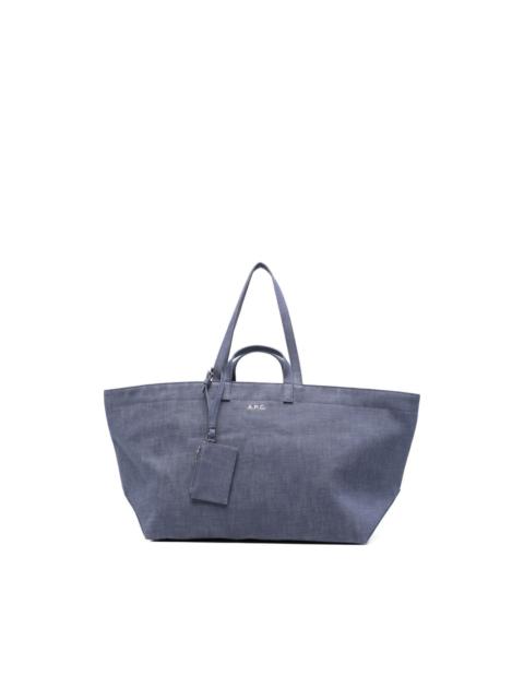 A.P.C. top handle toile tote bag