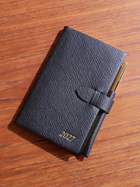 Smythson Cross-Grain Leather Notebook Navy