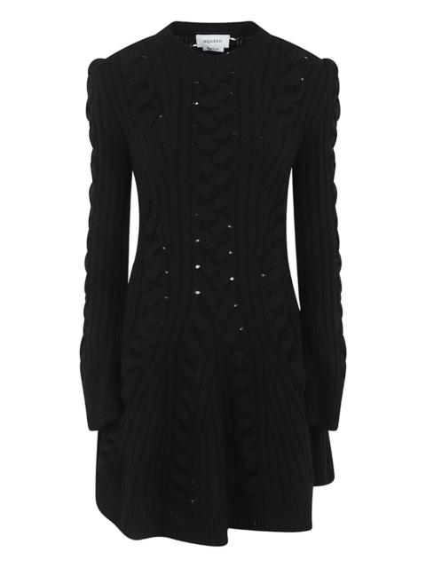 Alexander McQueen cable-knit open-work dress