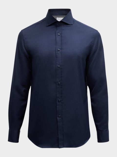 Brunello Cucinelli Men's Cotton Twill Sport Shirt