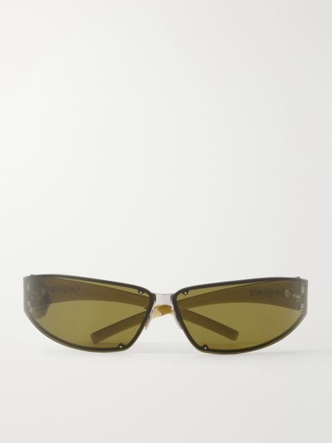 SAINT LAURENT SL 963 Round-Frame Injected Silver-Tone Metal Sunglasses
