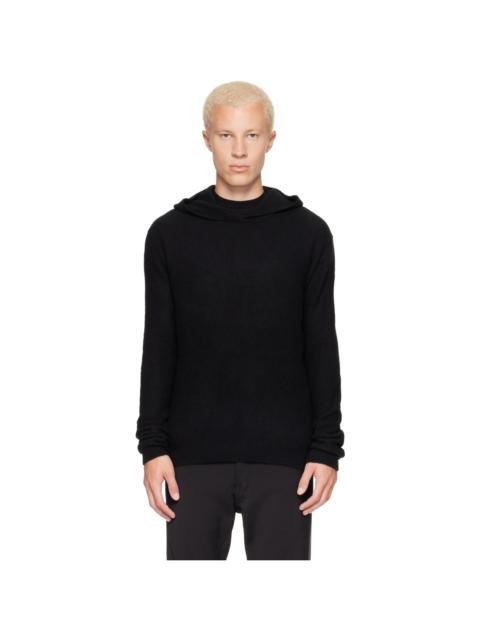 Rick Owens Black Tower Felt Cashmere Hoodie