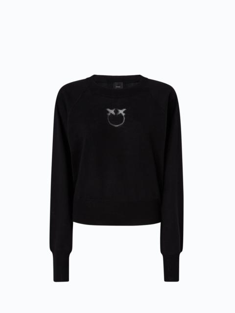 PINKO SWEATER WITH LOVE BIRDS LOGO