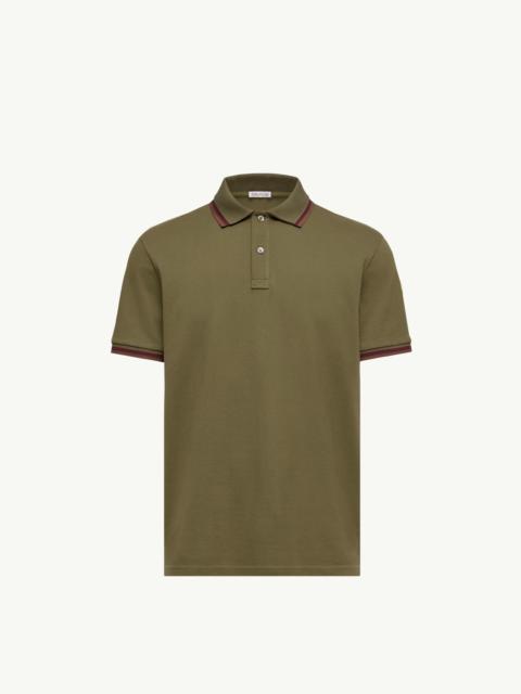 Moncler Double Collar Cotton Piquet Polo Shirt