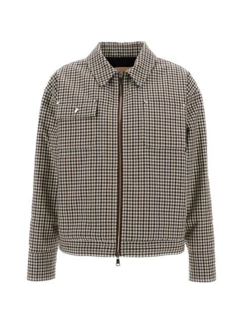 Plan C check-pattern zip-up jacket