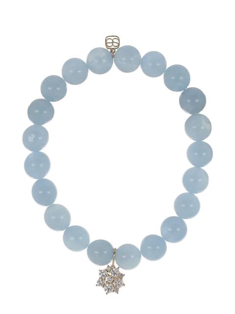 SYDNEY EVAN Aquamarine Diamond Disc Beaded Bracelet