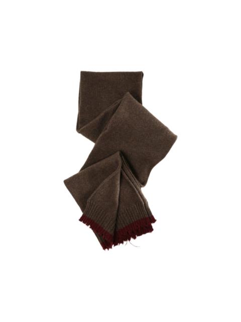 UMA WANG fringed ribbed-trim scarf