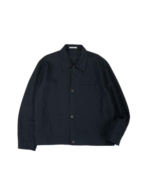 NORSE PROJECTS Arresskov Cotton Linen Twill Overshirt Dark Navy