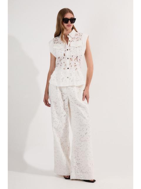 KAREN MILLEN Cutwork Woven Straight Leg Trouser