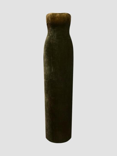 Ralph Lauren Women's Farley Velvet Strapless Gown - Fern