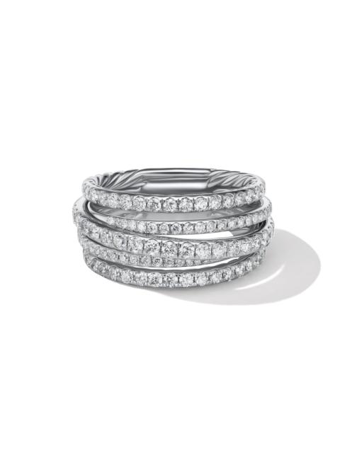 DAVID YURMAN Women's Pavé Crossover Ring in 18K White Gold - Silver
