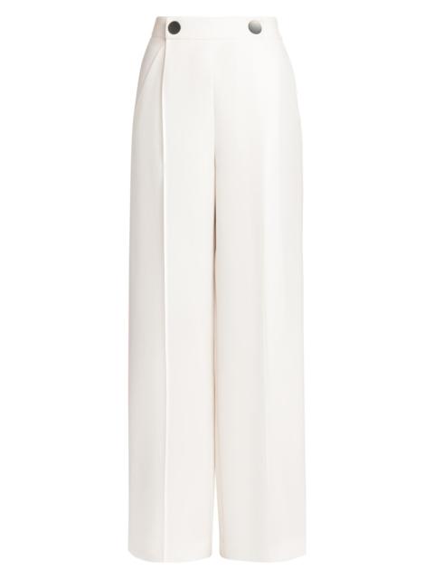 GIORGIO ARMANI Women's Silk Cady Wide-Leg Trousers - Solid White