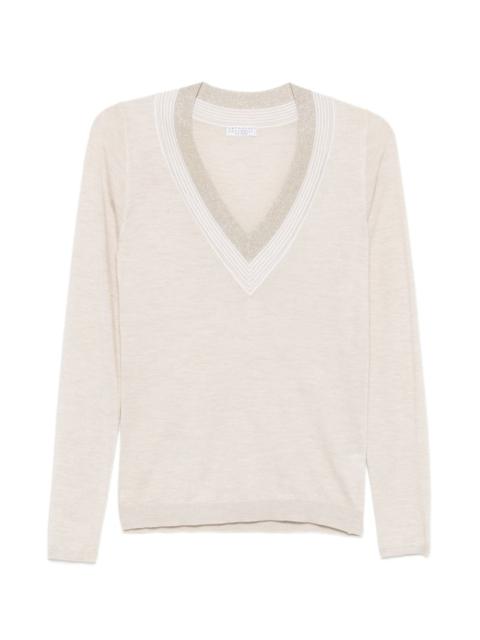 Brunello Cucinelli V-neck jersey top